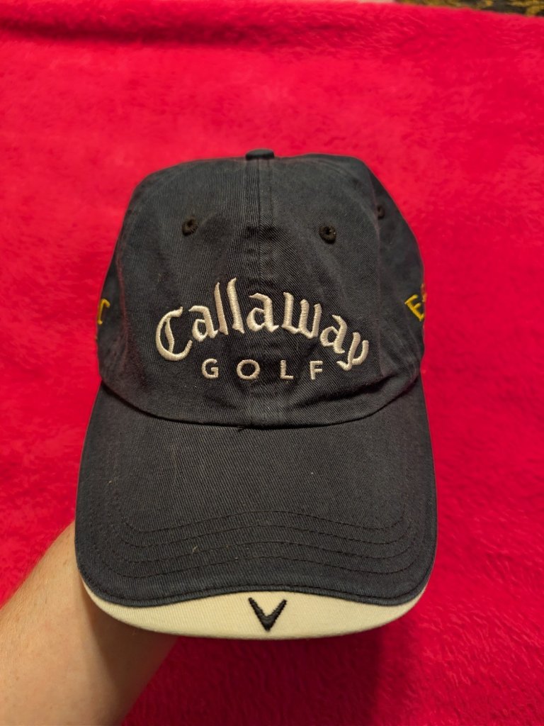 Callaway Golf Erc Fusion Hat Navy Blue Cream Adjustable Strapback Cap